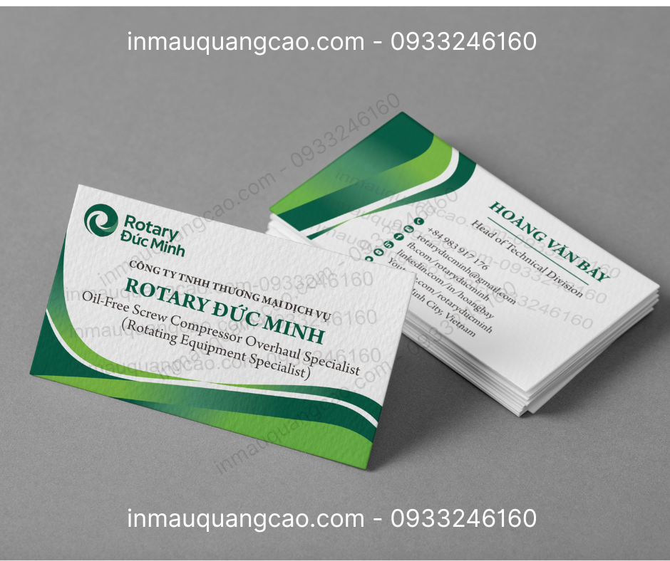 Mẫu card visit cty Rotary - in card visit Bình Dương TPHCM